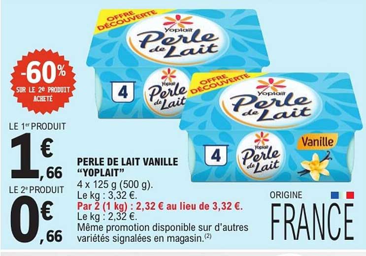 PERLE DE LAIT VANILLE “YOPLAIT”