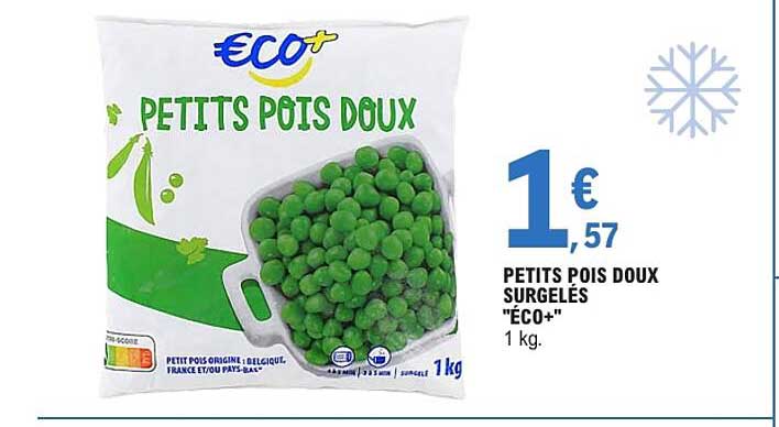 PETITS POIS DOUX SURGELÉS "ÉCO+" 1 kg