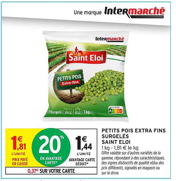 PETITS POIS EXTRA FINS SURGELÉS SAINT ELOI