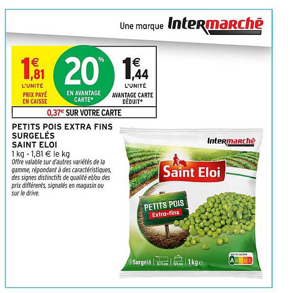 PETITS POIS EXTRA FINS SURGELÉS SAINT ELOI