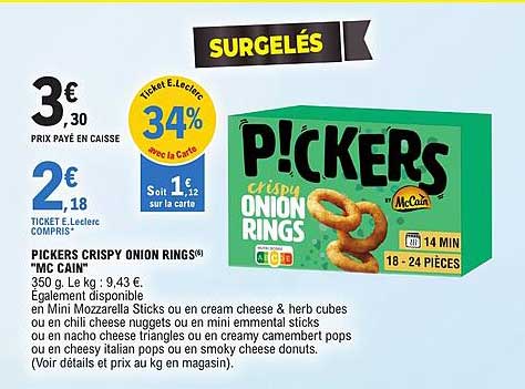 PICKERS CRISPY ONION RINGS McCain