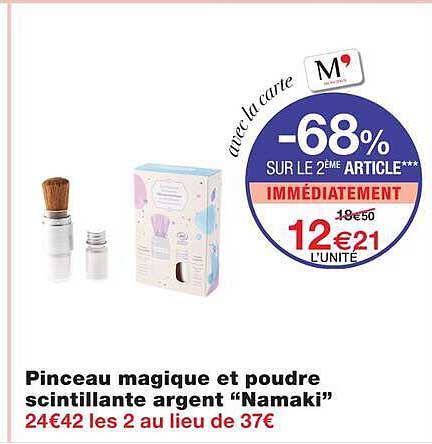 Pinceau magique et poudre scintillante argent “Namaki”