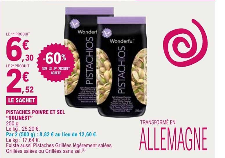 PISTACHES POIVRE ET SEL “SOLINEST”