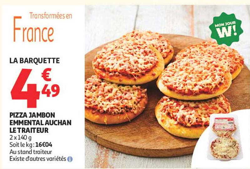 PIZZA JAMBON EMMENTAL AUCHAN LE TRAITEUR