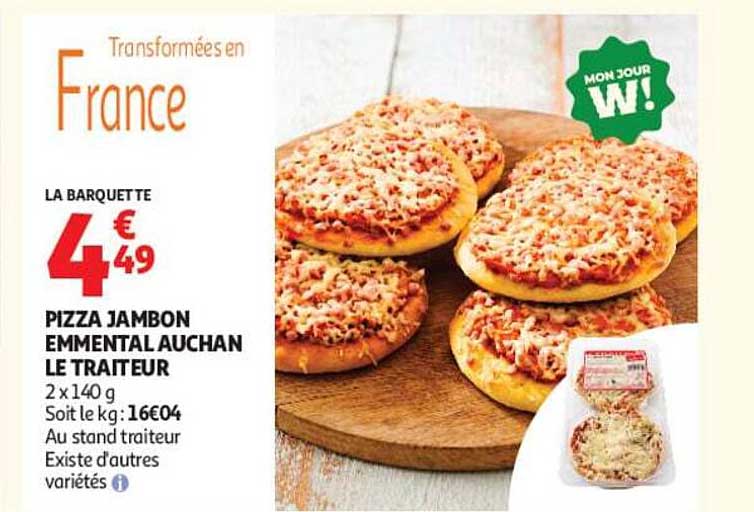 Pizza jambon emmental Auchan Le Traiteur