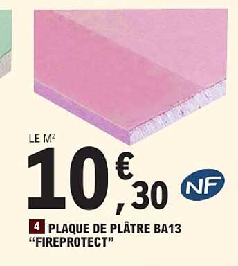 PLAQUE DE PLÂTRE BA13 “FIREPROTEC”