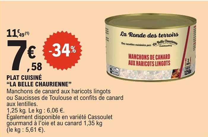 PLAT CUISINÉ “LA BELLE CHAURIENNE”