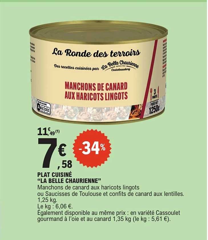 PLAT CUISINÉ “LA BELLE CHAURIENNE”