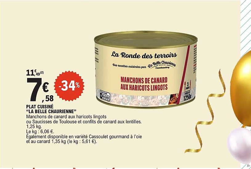 PLAT CUISINÉ "LA BELLE CHAURIENNE"