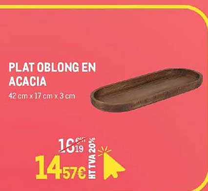 PLAT OBLONG EN ACACIA
