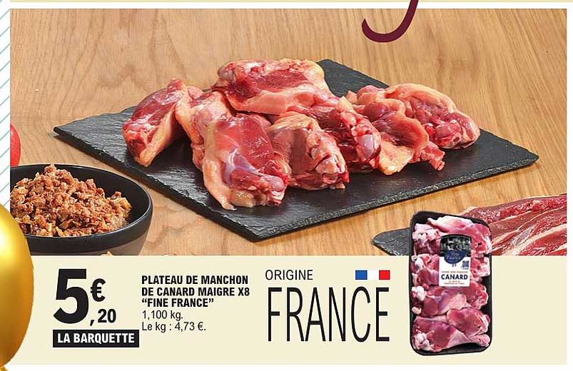 PLATEAU DE MANCHON DE CANARD MAIGRE X8 "FINE FRANCE"