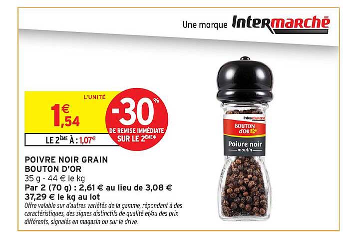 POIVRE NOIR GRAIN BOUTON D'OR