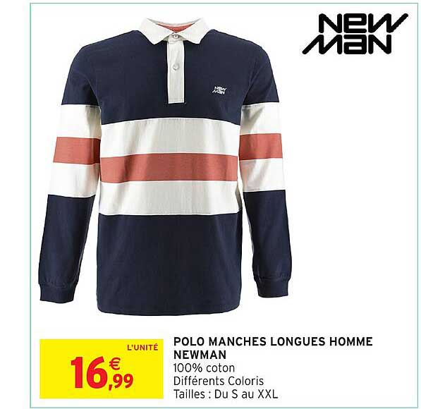 POLO MANCHES LONGUES HOMME NEWMAN