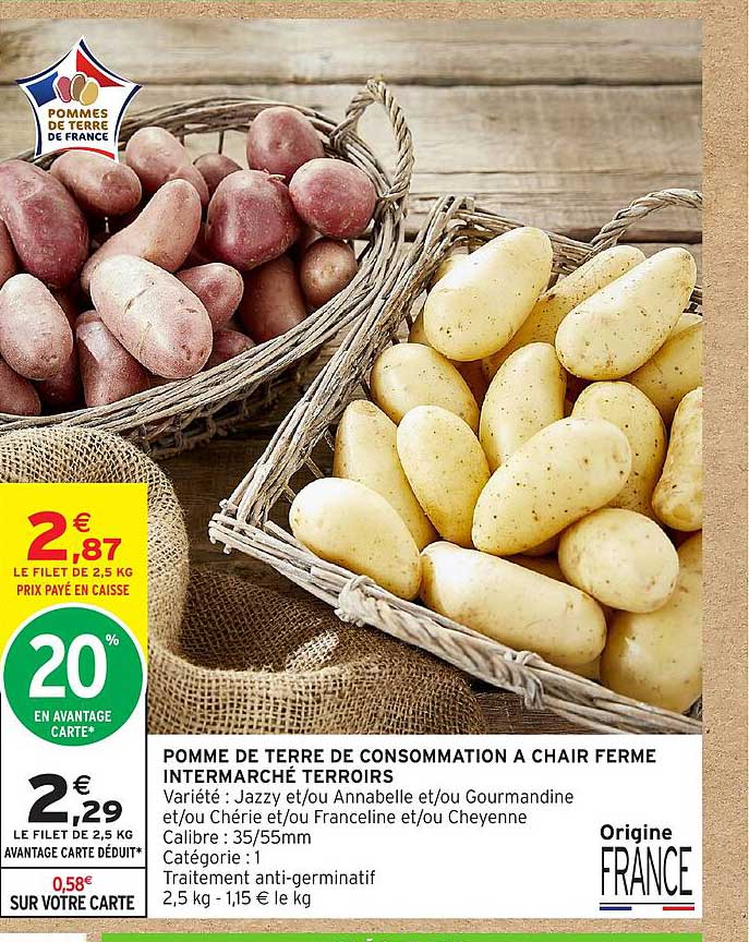 POMME DE TERRE DE CONSOMMATION A CHAIR FERME INTERMARCHÉ TERROIRS