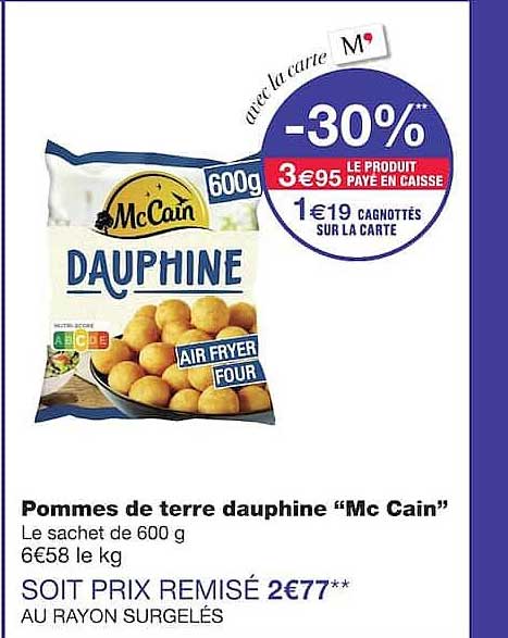 Pommes de terre dauphine “Mc Cain”
