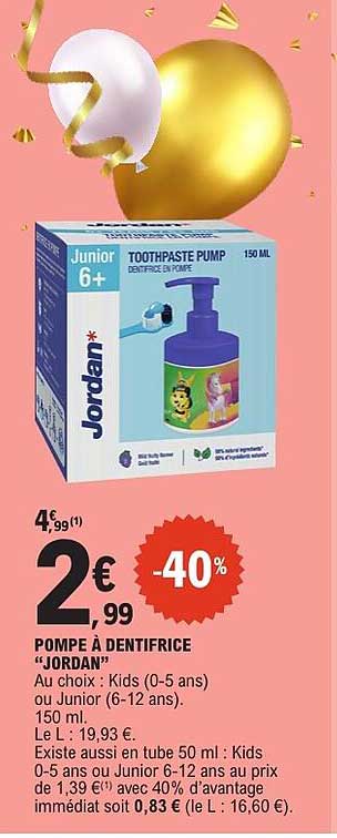 POMPE À DENTIFRICE "JORDAN"