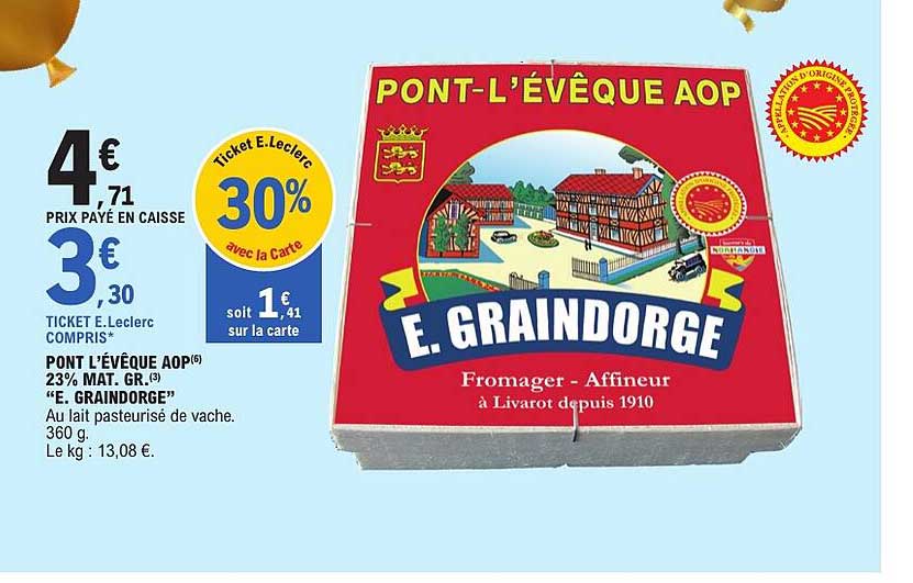 PONT-L'ÉVÊQUE AOP 23% MAT. GR. "E. GRAINDORGE"