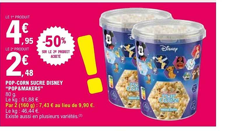 POP-CORN SUCRE DISNEY "POP&MAKERS"