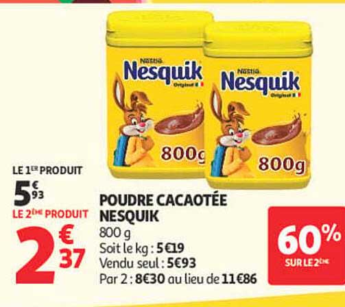 POUDRE CACAOÉE NESQUIK 800 g