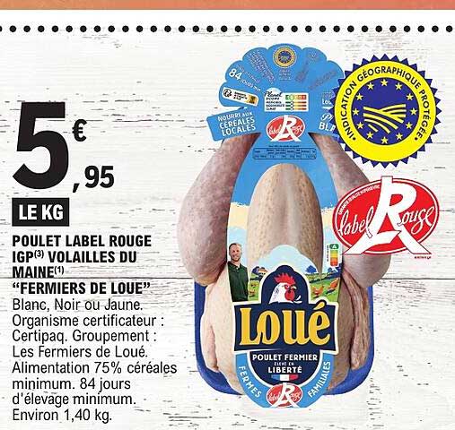 POULET LABEL ROUGE IGP(3) VOLAILLES DU MAINE(1) “FERMIERS DE LOUE”