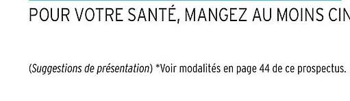 POUR VOTRE SANTÉ, MANGEZ AU MOINS CIN
