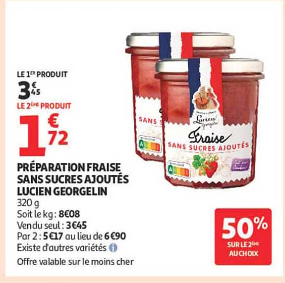 PRÉPARATION FRAISE SANS SUCRES AJOUTÉS LUCIEN GEORGELIN