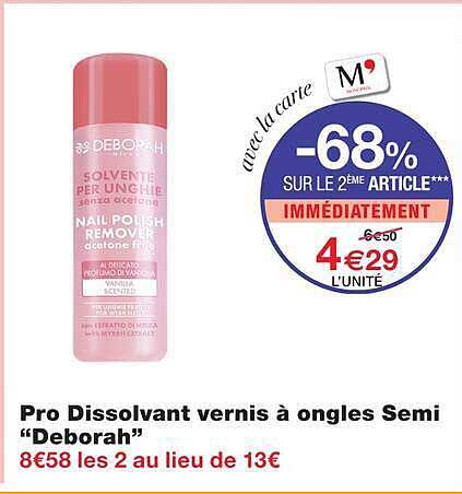 Pro Dissolvant vernis à ongles Semi “Deborah”