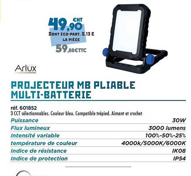 PROJECTEUR MB PLIABLE MULTI-BATTERIE