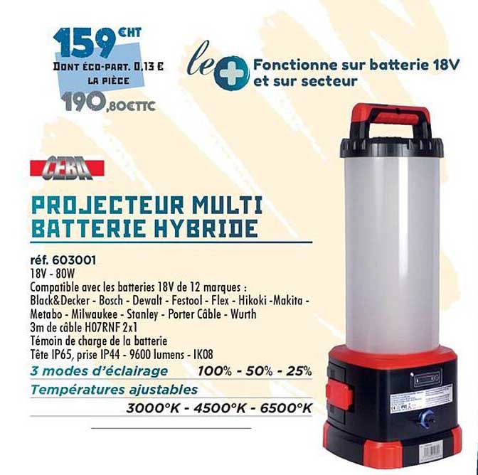 PROJECTEUR MULTI BATTERIE HYBRIDE