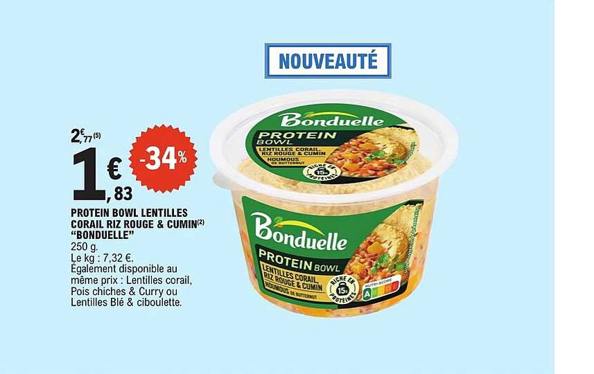 PROTEIN BOWL LENTILLES CORAIL RIZ ROUGE & CUMIN “BONDUELLE”