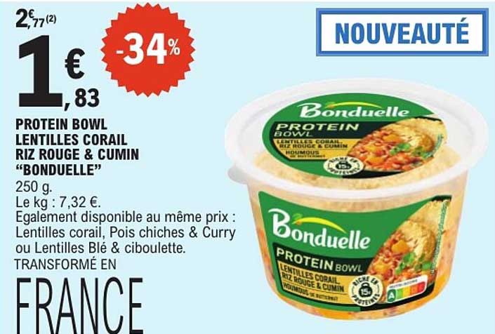 PROTEIN BOWL LENTILLES CORAIL RIZ ROUGE & CUMIN “BONDUELLE”