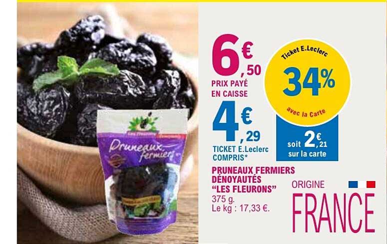 PRUNEAUX FERMIERS DÉNOYAUTÉS “LES FLEURONS”