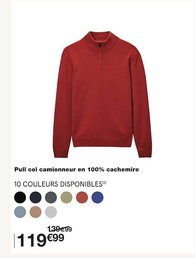 Pull col camionneur en 100% cachemire