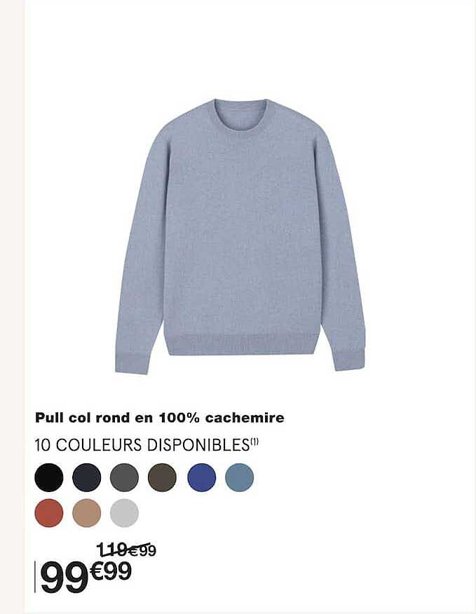 Pull col rond en 100% cachemire