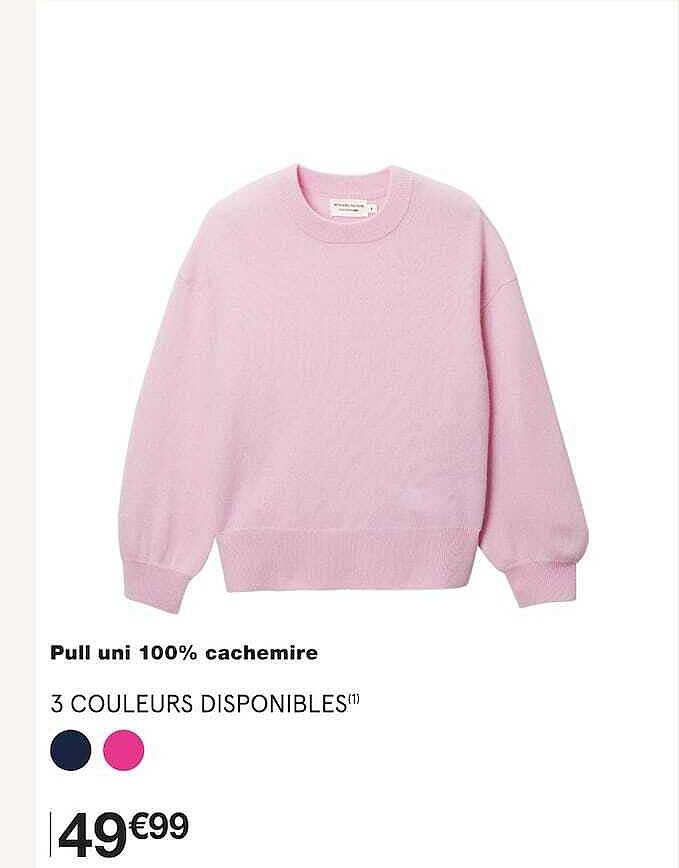 Pull uni 100% cachemire