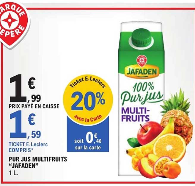 PUR JUS MULTIFRUITS "JAFADEN" 1 L.