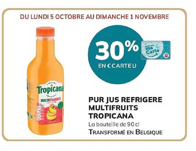 PUR JUS REFRIGERE MULTIFRUITS TROPICANA