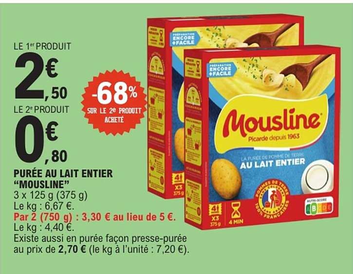 PURÉE AU LAIT ENTIER “MOUSLINE”