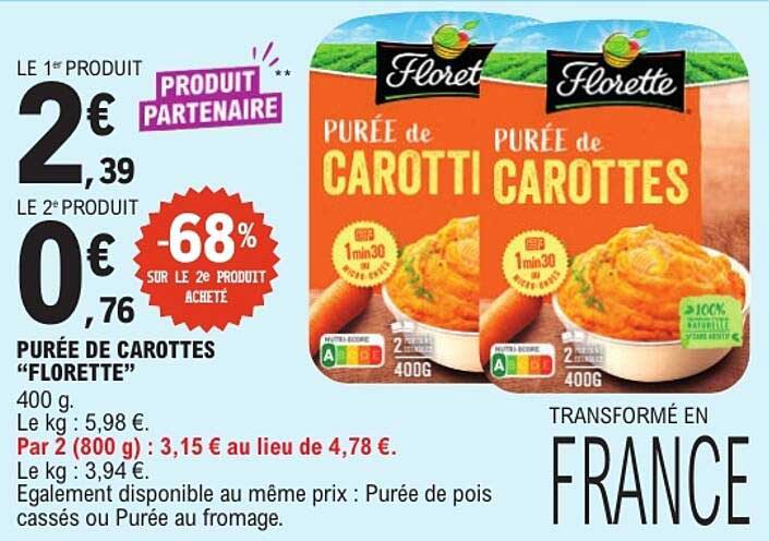 PURÉE DE CAROTTES “FLORETTE”