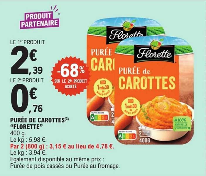 PURÉE DE CAROTTES “FLORETTE”