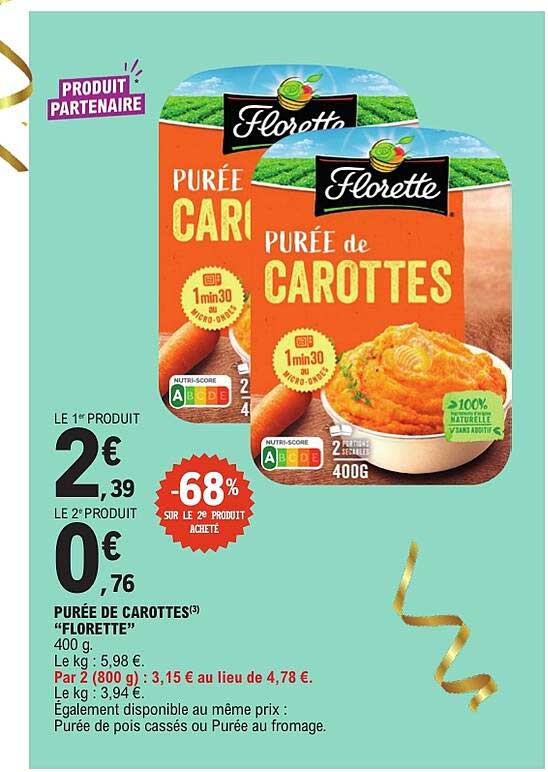 PURÉE DE CAROTTES "FLORETTE"