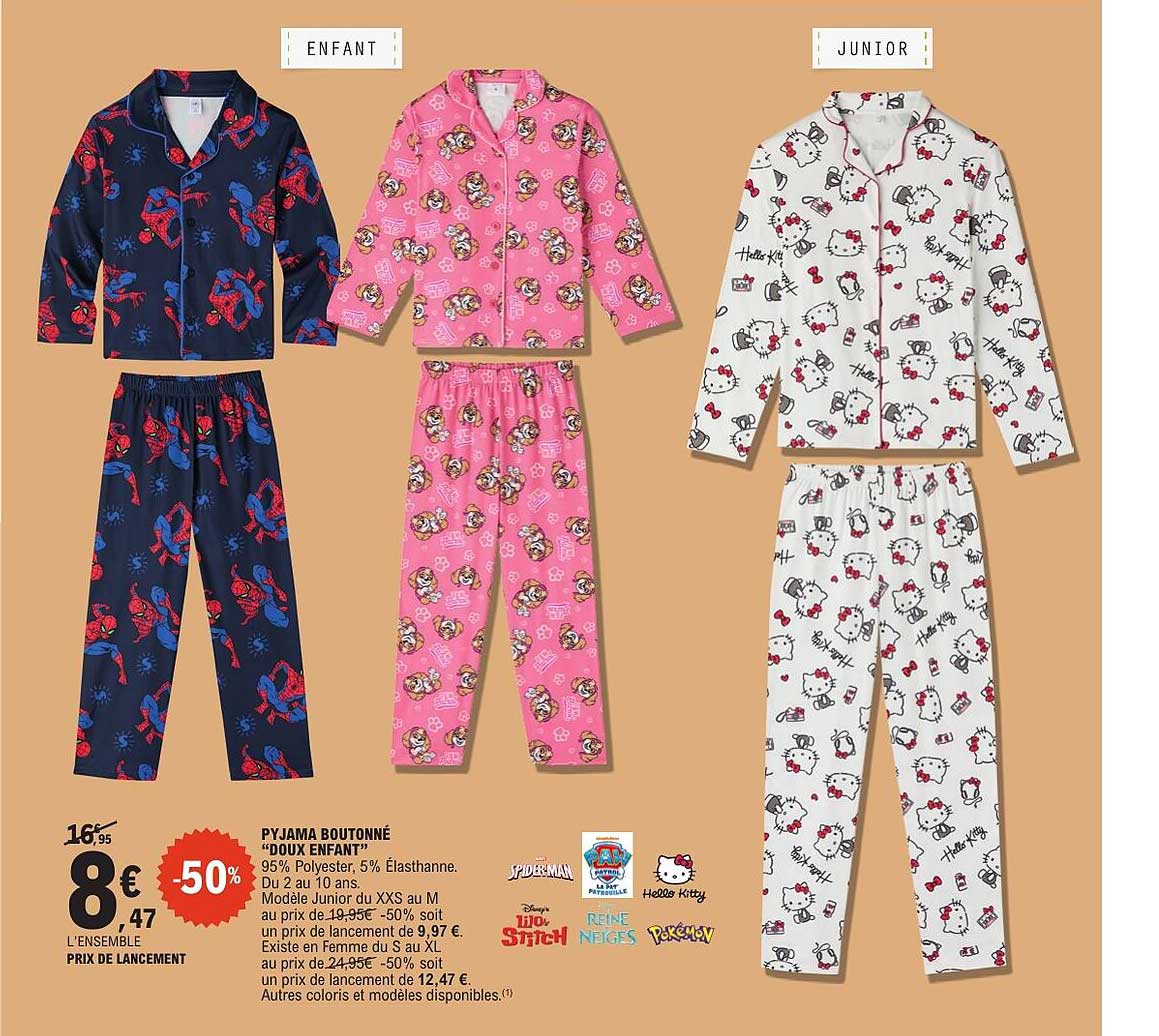 PYJAMA BOUTONNÉ “DOUX ENFANT”