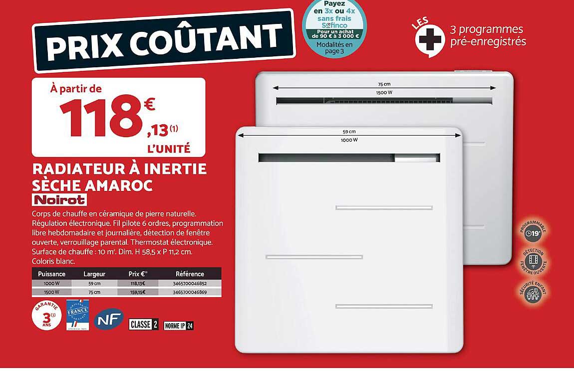 RADIATEUR À INERTIE SÈCHE AMAROC