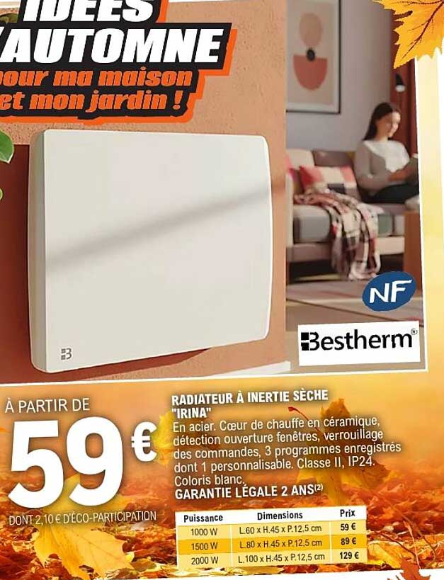 RADIATEUR À INERTIE SÈCHE "IRINA"