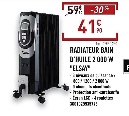 RADIATEUR BAIN D’HUILE 2 000 W "ELSAY"