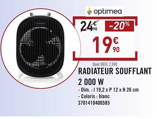 RADIATEUR SOUFFLANT 2 000 W