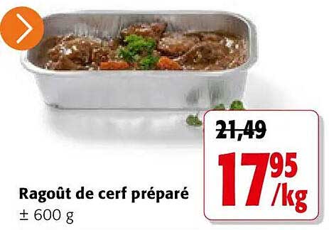 Ragoût de cerf préparé