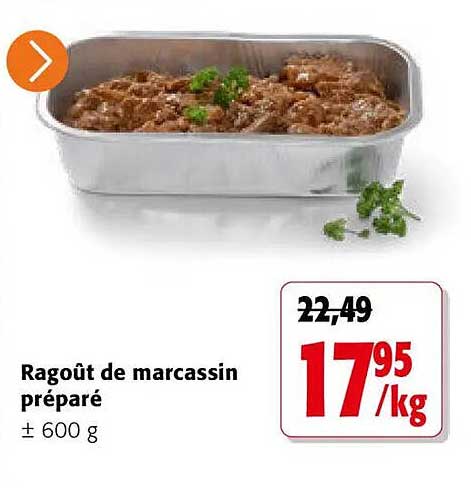 Ragoût de marcassin préparé