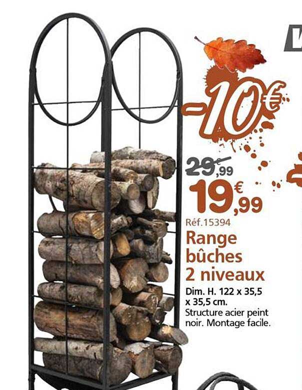 Range bûches 2 niveaux