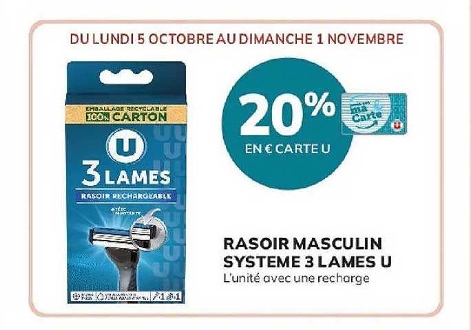RASOIR MASCULIN SYSTEME 3 LAMES U